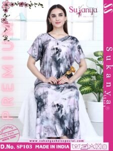 Super Premium Modal Satin A-Line Nightie – SP103