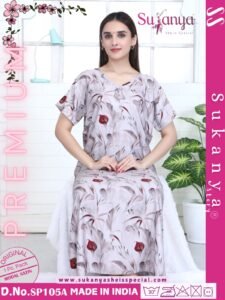 Super Premium Modal Satin A-Line Nighty – SP105